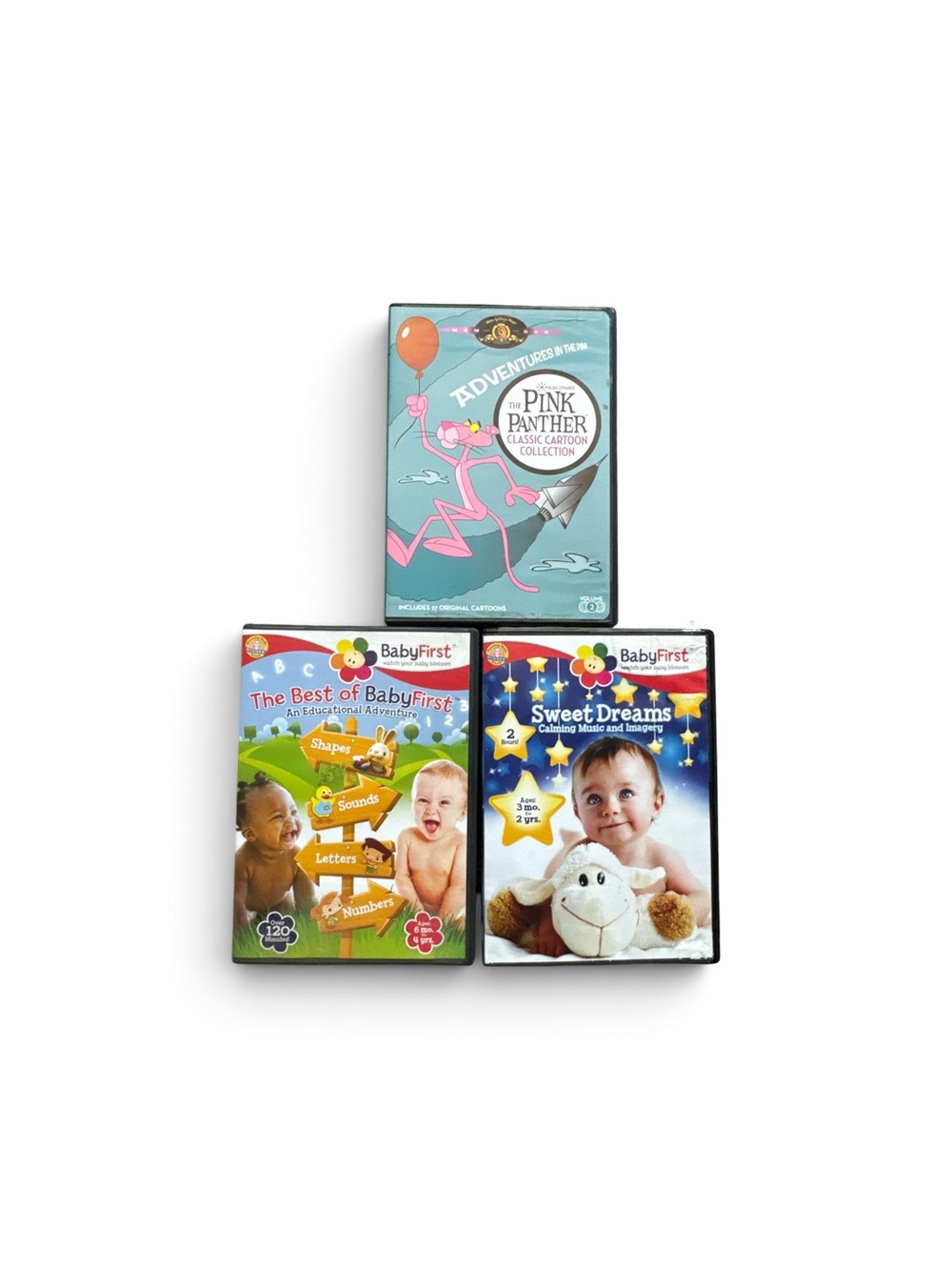 Baby Sleep Music and Learning DVD + The Pink Panther Cartoon Classic DVD Bundle